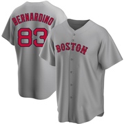 Gray Replica Brennan Bernardino Men's Boston Red Sox Road Jersey