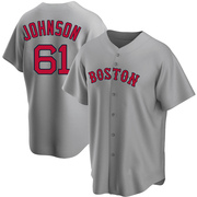 Gray Replica Brian Johnson Men's Boston Red Sox Road Jersey