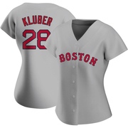 Gray Replica Corey Kluber Women's Boston Red Sox Road Jersey