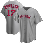 Gray Replica David Hamilton Men's Boston Red Sox Road Jersey