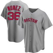 Gray Replica Eduardo Nunez Youth Boston Red Sox Road Jersey