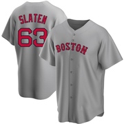 Gray Replica Justin Slaten Youth Boston Red Sox Road Jersey