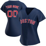 Navy Authentic Custom Women's Boston Red Sox Alternate Jersey