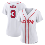 White Authentic Babe Ruth Women's Boston Red Sox 2021 Patriots' Day Jersey