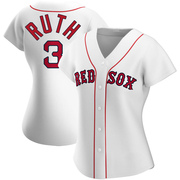 White Authentic Babe Ruth Women's Boston Red Sox Home Jersey