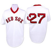 White Authentic Carlton Fisk Men's Boston Red Sox Throwback Jersey