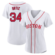 White Authentic David Ortiz Women's Boston Red Sox 2021 Patriots' Day Jersey