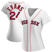 White Authentic Dwight Evans Women's Boston Red Sox Home Jersey