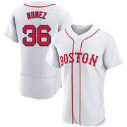 White Authentic Eduardo Nunez Men's Boston Red Sox 2021 Patriots' Day Jersey