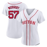 White Authentic Greg Weissert Women's Boston Red Sox 2021 Patriots' Day Jersey