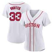 White Authentic Jason Varitek Women's Boston Red Sox 2021 Patriots' Day Jersey