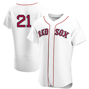 White Authentic Roger Clemens Men's Boston Red Sox Home Team Jersey