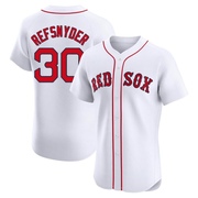 White Elite Rob Refsnyder Men's Boston Red Sox Home Jersey