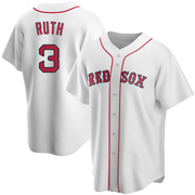 White Replica Babe Ruth Youth Boston Red Sox Home Jersey