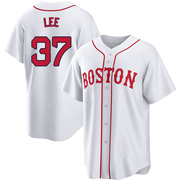 White Replica Bill Lee Men's Boston Red Sox 2021 Patriots' Day Jersey