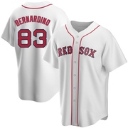 White Replica Brennan Bernardino Men's Boston Red Sox Home Jersey