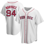 White Replica Carlos Narvaez Men's Boston Red Sox Home Jersey