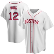 White Replica Connor Wong Men's Boston Red Sox Alternate Jersey