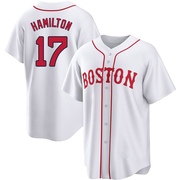 White Replica David Hamilton Men's Boston Red Sox 2021 Patriots' Day Jersey