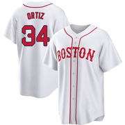 White Replica David Ortiz Men's Boston Red Sox 2021 Patriots' Day Jersey