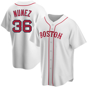 White Replica Eduardo Nunez Men's Boston Red Sox Alternate Jersey