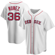 White Replica Eduardo Nunez Men's Boston Red Sox Home Jersey