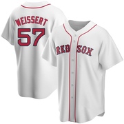 White Replica Greg Weissert Men's Boston Red Sox Home Jersey