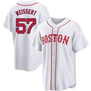 White Replica Greg Weissert Youth Boston Red Sox 2021 Patriots' Day Jersey