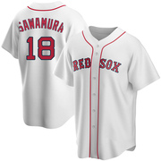 White Replica Hirokazu Sawamura Men's Boston Red Sox Home Jersey