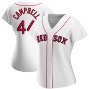 White Replica Isaiah Campbell Women's Boston Red Sox Home Jersey