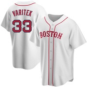 White Replica Jason Varitek Men's Boston Red Sox Alternate Jersey