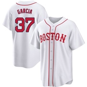 White Replica Jhostynxon Garcia Men's Boston Red Sox 2021 Patriots' Day Jersey