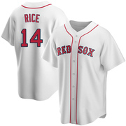 White Replica Jim Rice Men's Boston Red Sox Home Jersey