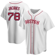 White Replica Joe Jacques Men's Boston Red Sox Alternate Jersey