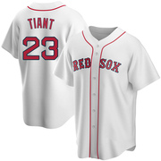 White Replica Luis Tiant Youth Boston Red Sox Home Jersey