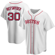 White Replica Rob Refsnyder Men's Boston Red Sox Alternate Jersey