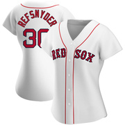 White Replica Rob Refsnyder Women's Boston Red Sox Home Jersey