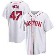 White Replica Rod Beck Youth Boston Red Sox 2021 Patriots' Day Jersey