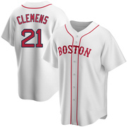 White Replica Roger Clemens Men's Boston Red Sox Alternate Jersey