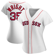 White Replica Steven Wright Women's Boston Red Sox Home Jersey