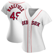 White Replica Tim Wakefield Women's Boston Red Sox Home Jersey