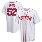 White Replica Wilyer Abreu Youth Boston Red Sox 2021 Patriots' Day Jersey