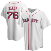 White Replica Zack Kelly Youth Boston Red Sox Home Jersey